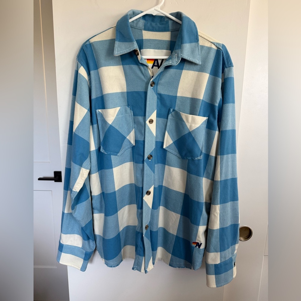 NWT Aviator Nation Plaid Flannel Light Weight Western Shirt Size XL Unisex